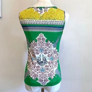 ETRO Printed Scoop Neck Tank Top Size 4
